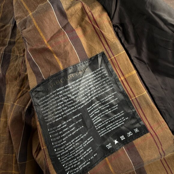 Barbour HAMSHIRE Size 16 Brown Lightweight Waxed Jacket Women Full Zip Outdoors - Picture 11 of 16